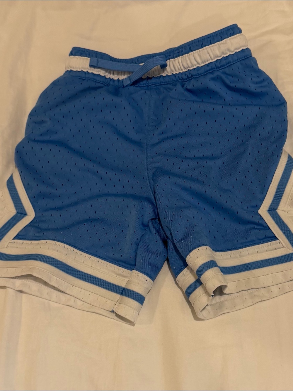 Jordan Light Blue Athletic Mesh Shorts with Red Jumpman